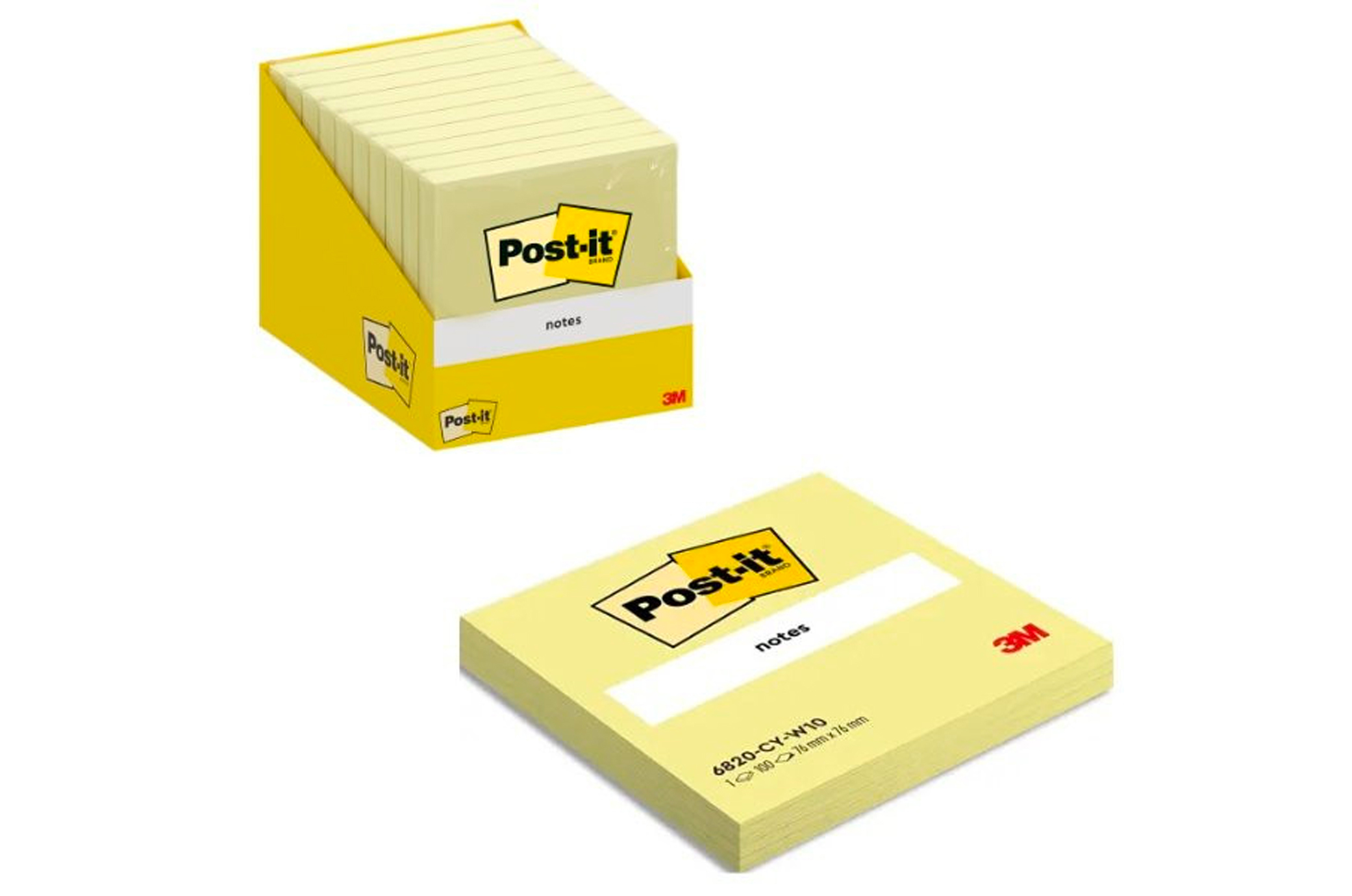 🗒️ Notes adhésives Post-it – Jaune – 76 × 76 mm – 100 feuilles