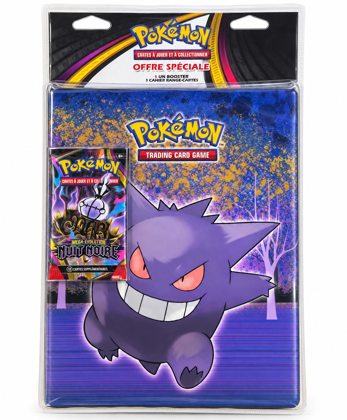 Pack Pokémon Méga-Évolution – Nuit Noire avec cahier range-cartes 180 cartes