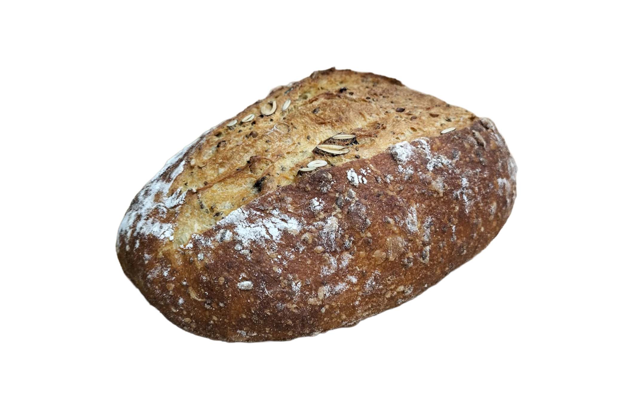 Pain Charismatique 350g - Ffarine de blé, curcuma, graines de chia, lin, tournesol, courge (GREGOIRE)