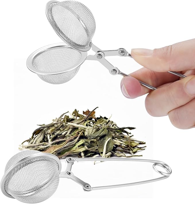 Pinces à thé en acier inoxydable, Ø 4,5 cm, filtres à thé pour thé en vrac, pinces à tamis à mailles fines, les boules à thé pour une dégustation optimale