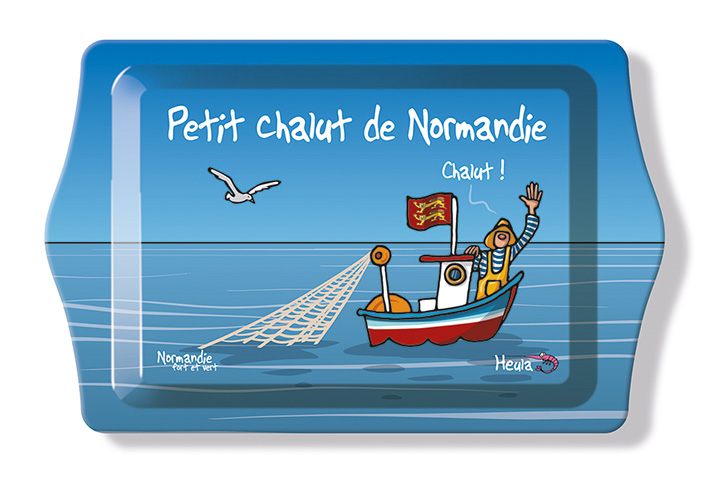 🚤 Plateau métal “Petit chalut de Normandie” – Esprit marin