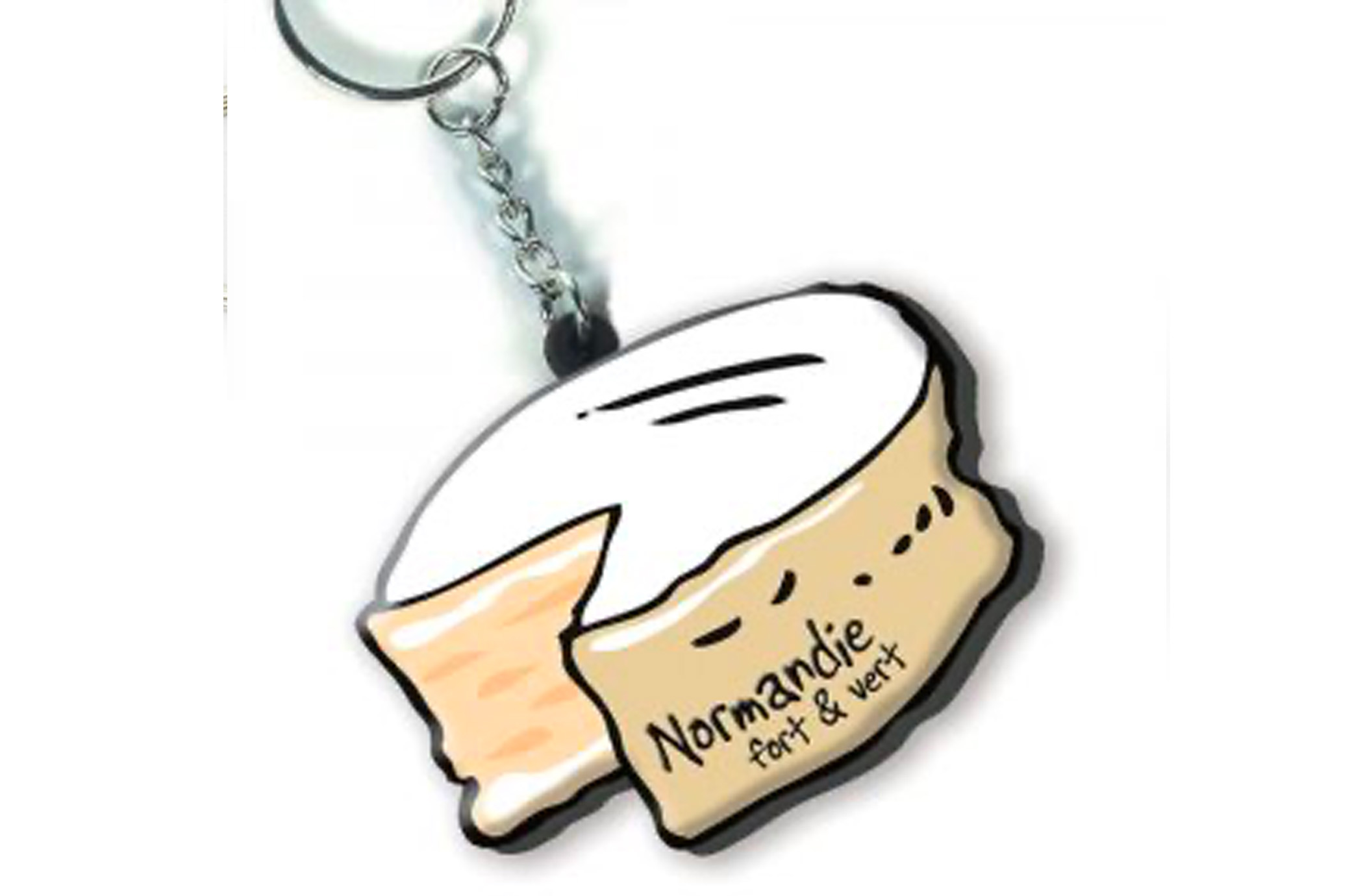 Porte-clé plat 3D "Camenbert"