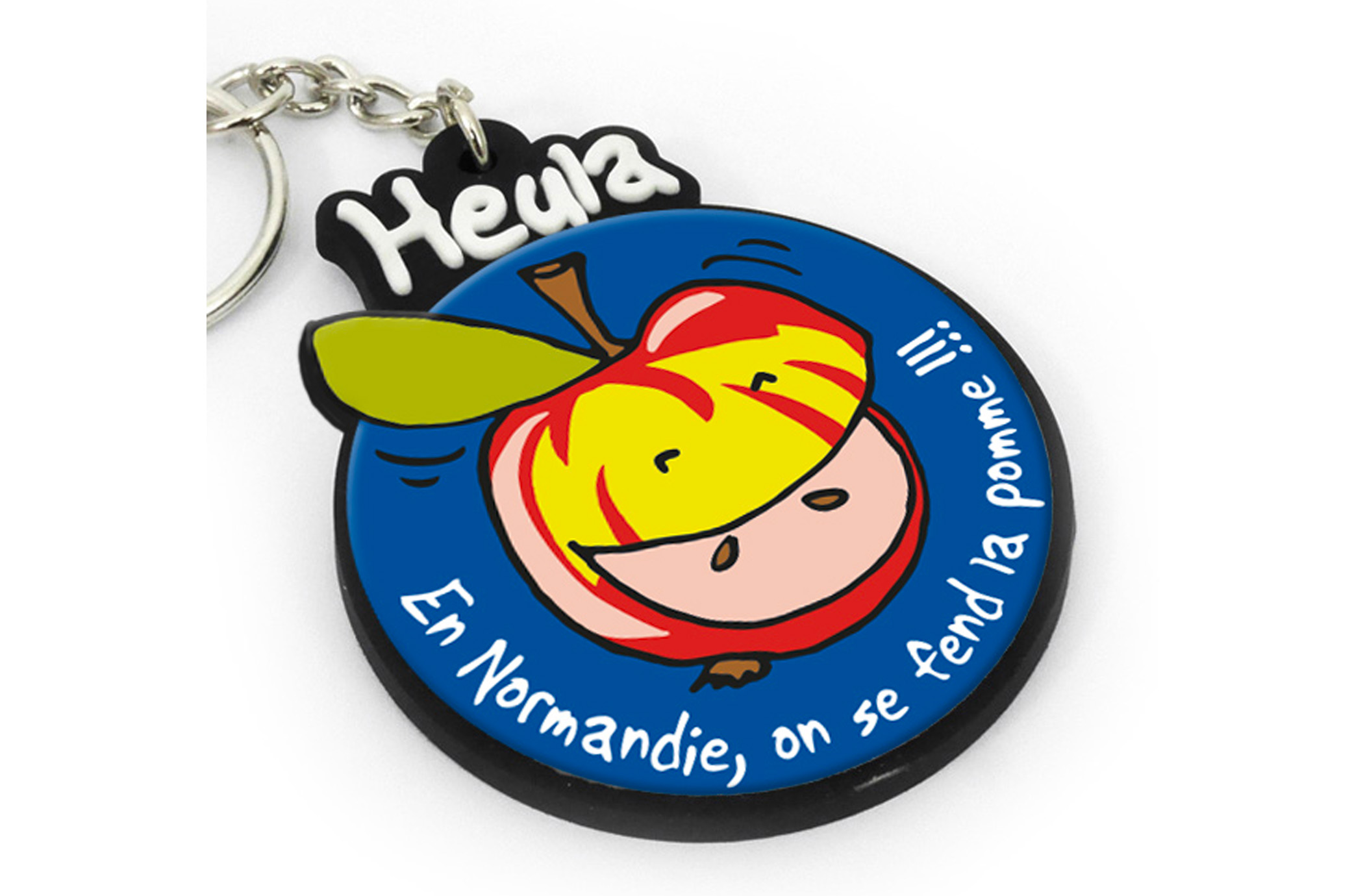 Porte-clé plat Heula "Fend la pomme"