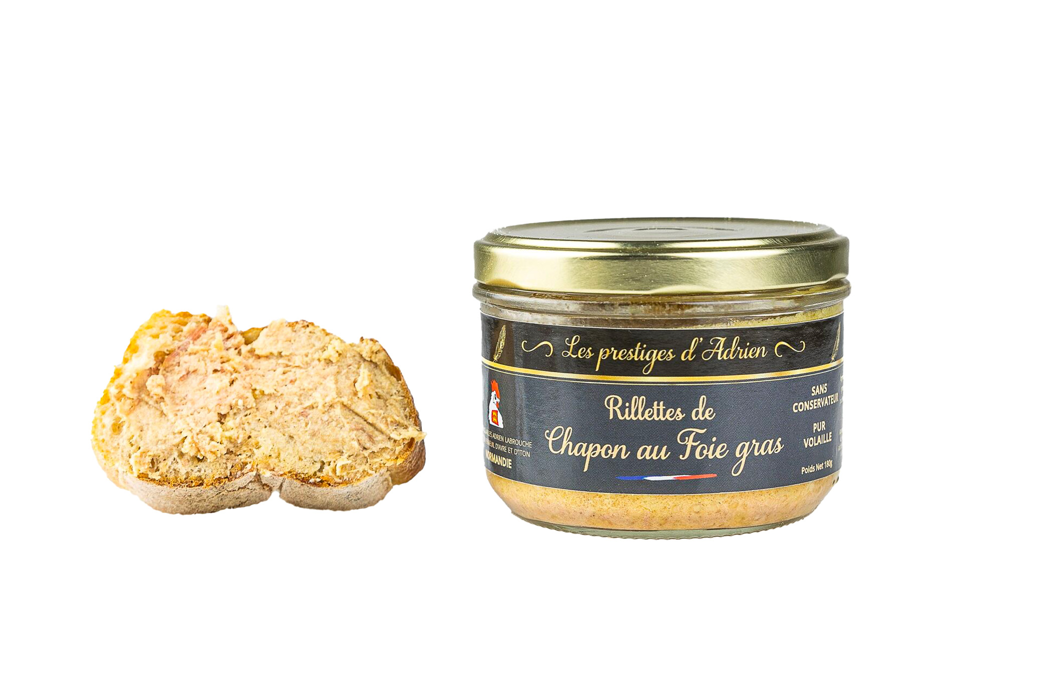 Rillettes de Chapon au Foie Gras – Adrien & Cie – 180 g