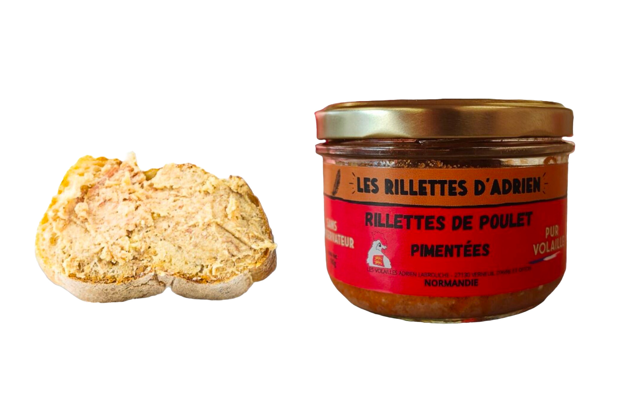 Rillettes de poulet pimentées 180g - Adrien & Cie
