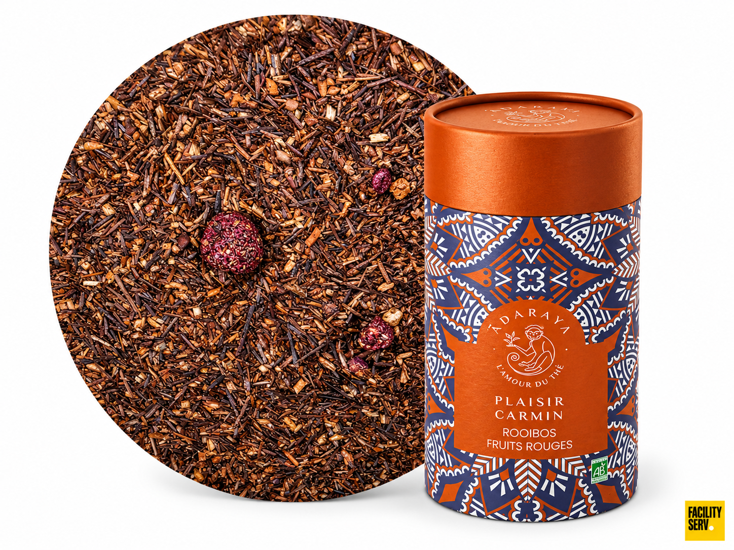 Rooibos Plaisir Carmin bio — Boîte premium 100 g — Adaraya
