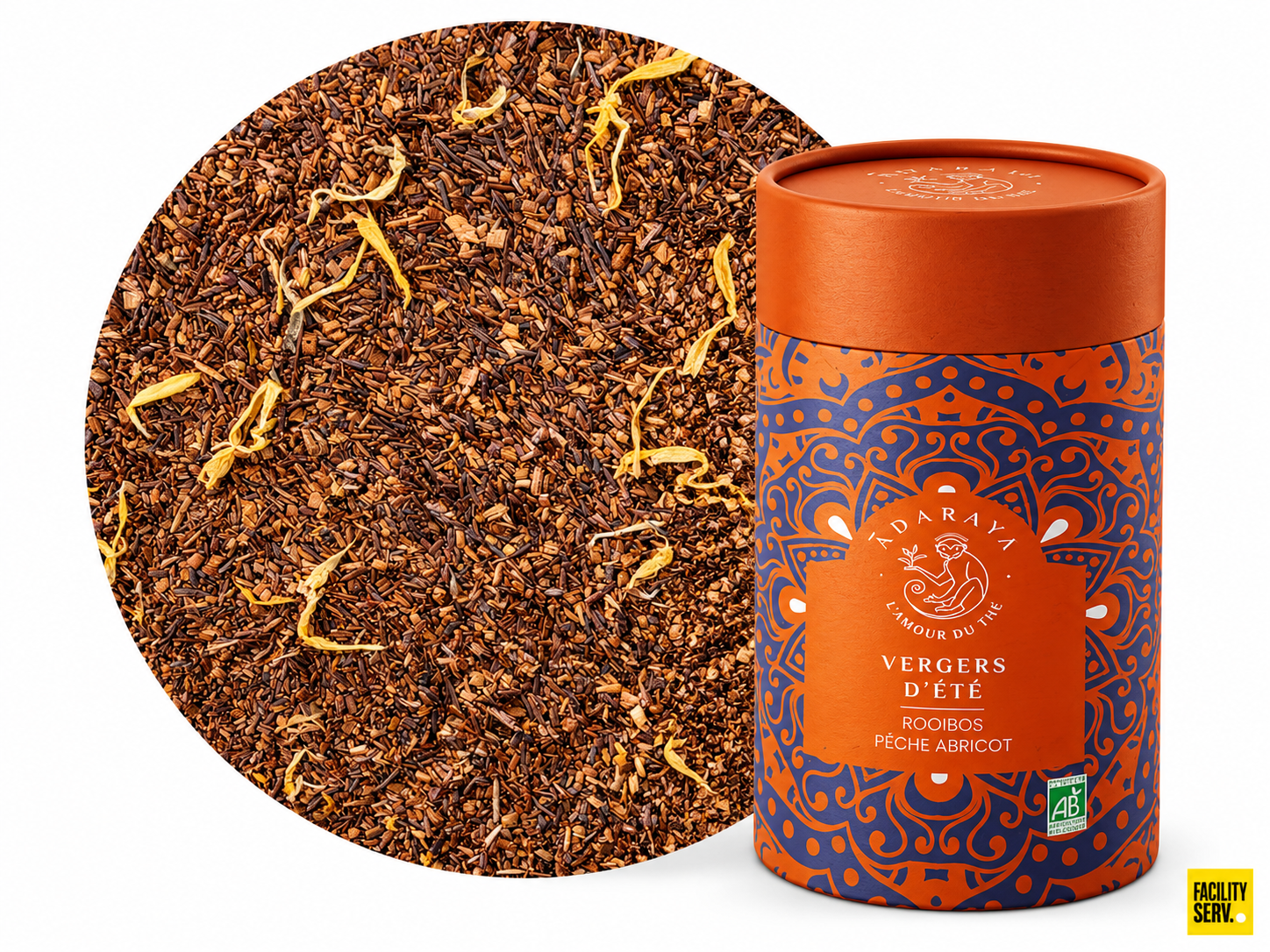 Rooibos Vergers d’Été bio — Boîte premium 100 g — Adaraya