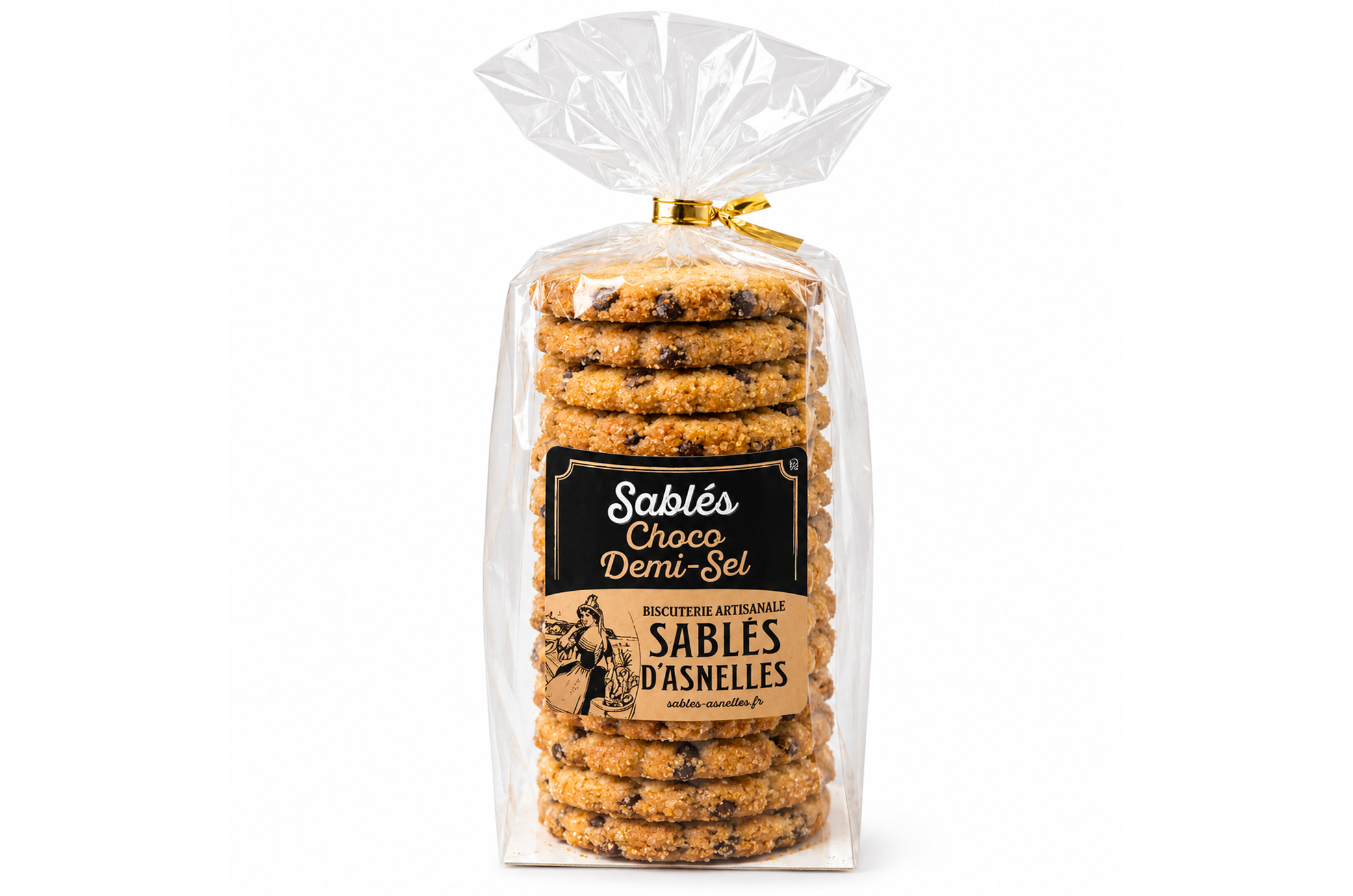 Sachet de sablés choco demi-sel 200 g | Les Sablés d’Asnelles