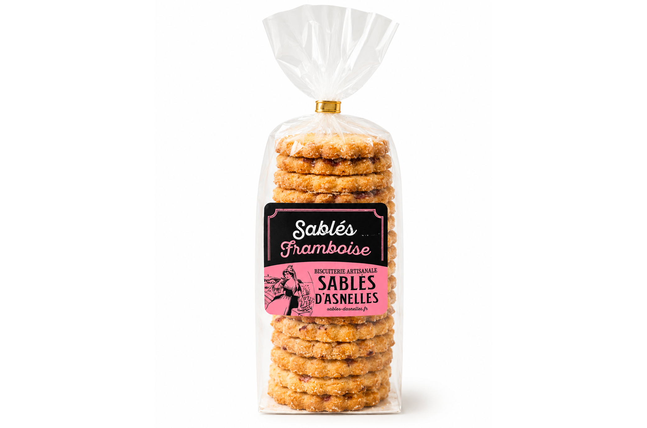 Sachet de sablés framboise 200 g | Les Sablés d’Asnelles