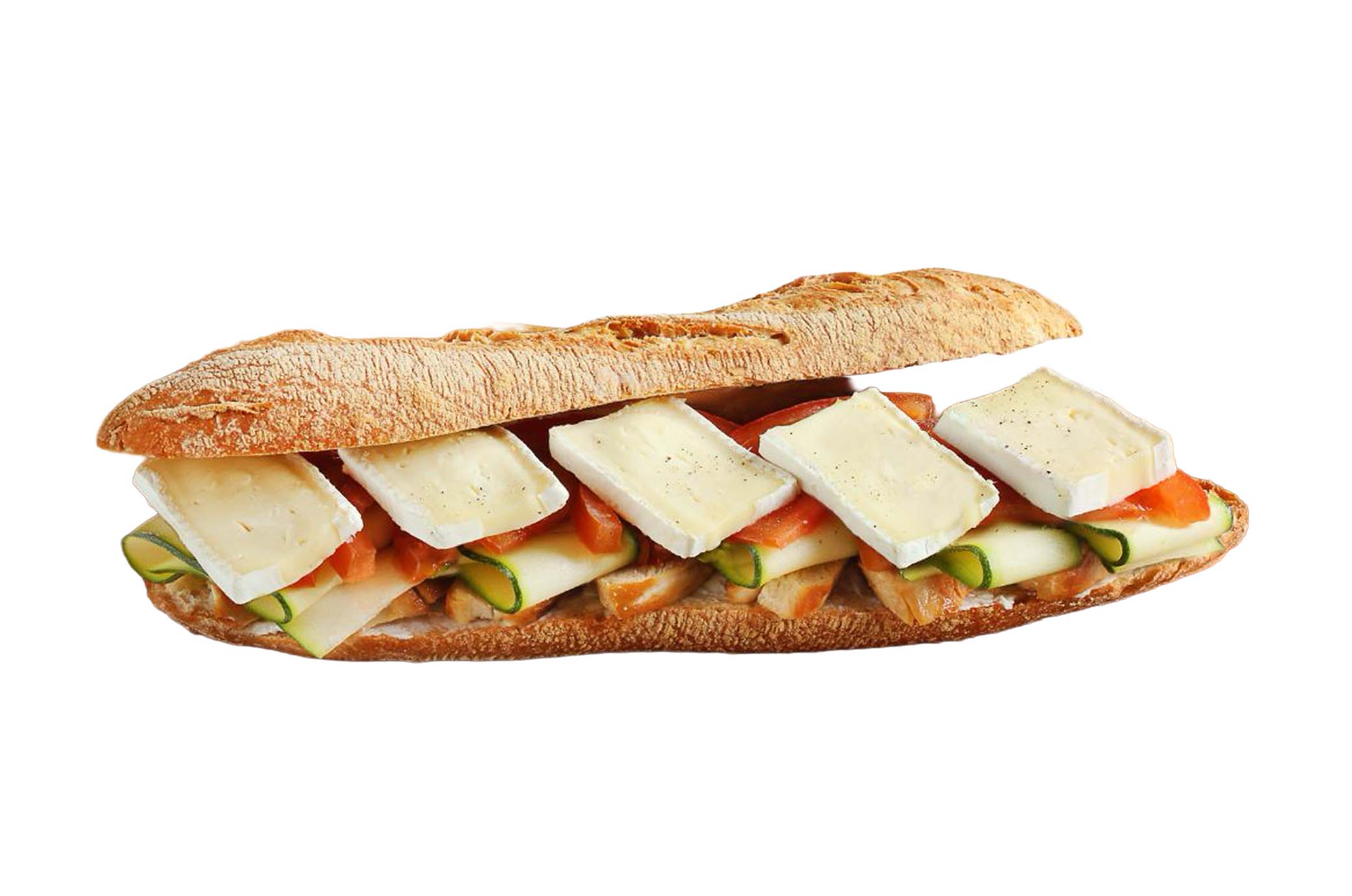 SANDWICH POULET BRIE SALADE SAUCE NOISETTE