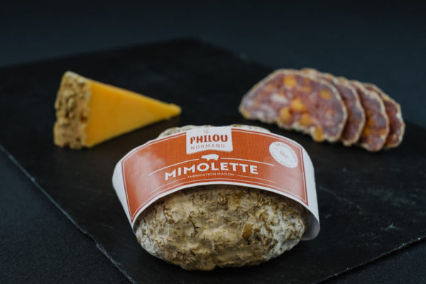 🧀🥓 Saucisson Sans Peau à la Mimolette 220g – Le Philou Normand