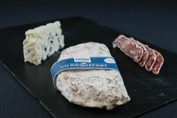 🧀🥓 Saucisson Sec au Roquefort 220g – Le Philou Normand