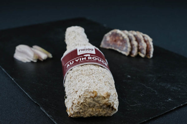🍷🥓 Saucisson Sec au Vin Rouge & Échalotes 220g – Le Philou Normand