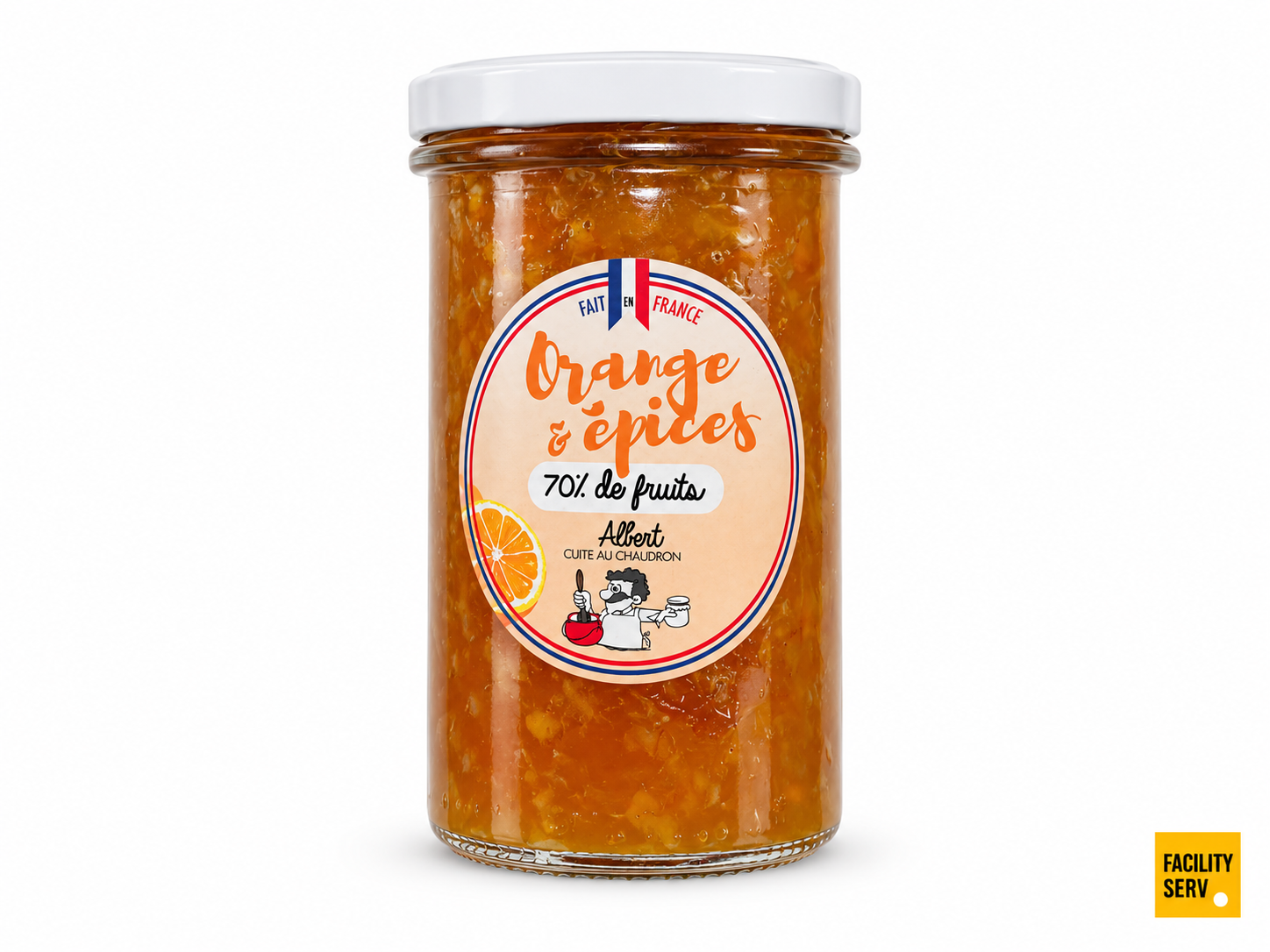 Spécialité bio orange et épices — Albert — 70 % de fruits — 240 g