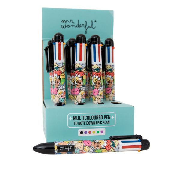 🌈 Stylo 6 couleurs avec personnages – Mr. Wonderful