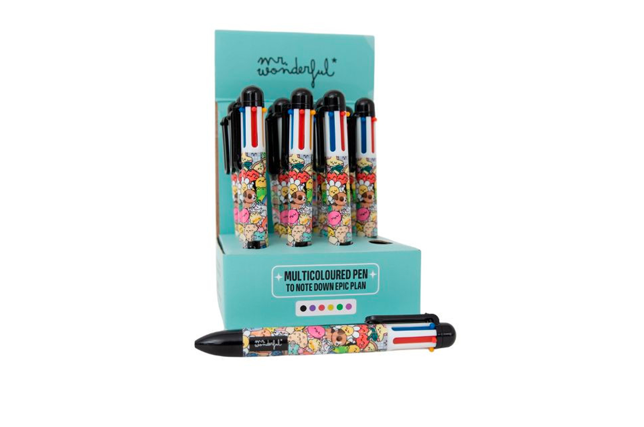 🌈 Stylo 6 couleurs avec personnages – Mr. Wonderful