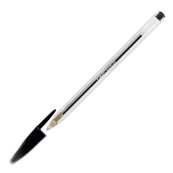🖊️ Stylo-bille BIC Cristal – Noir – Pointe moyenne 1,0 mm