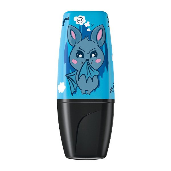 🖍️ Surligneur BOSS MINI Animal Vibes – Décors animaux – STABILO - chauve-souris malicieuse (bleu)