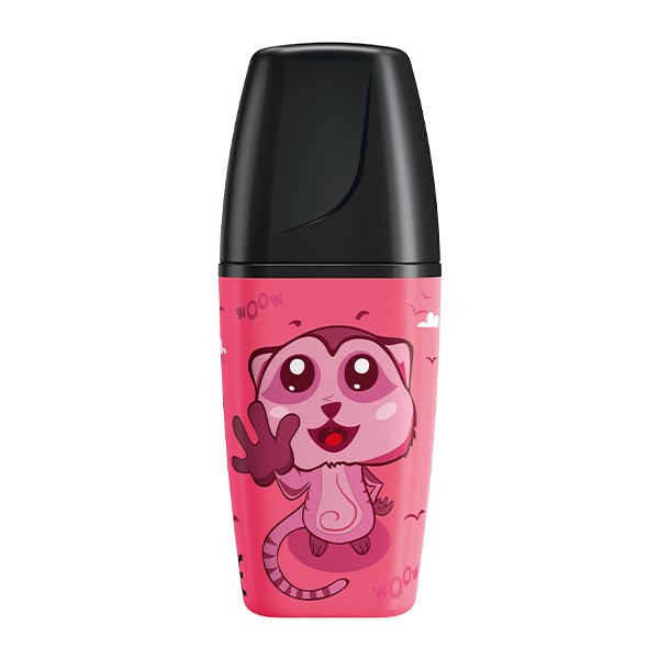 🖍️ Surligneur BOSS MINI Animal Vibes – Décors animaux – STABILO - suricate enjoué (rose)