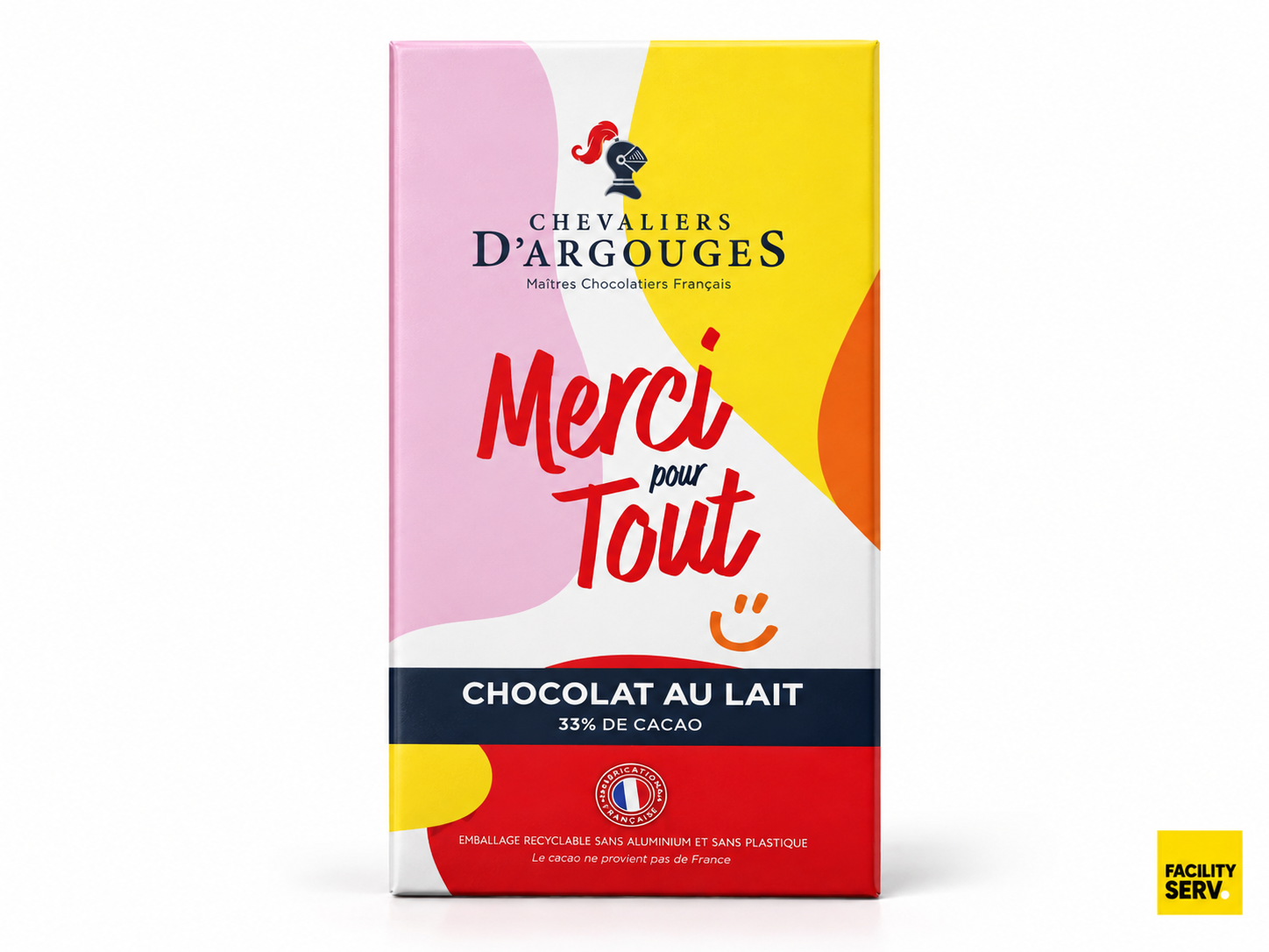 Tablette « Merci pour tout » — Chocolat au lait 33 % de cacao — Chevaliers d’Argouges — 100 g