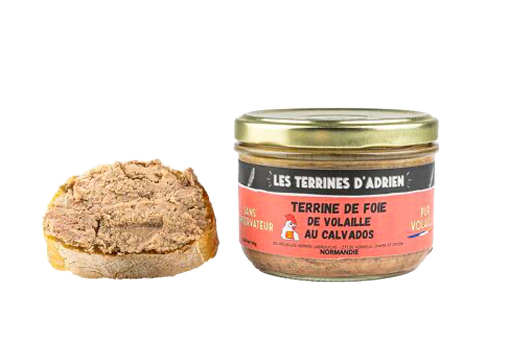 Terrines de foie de volailles au calvados de Normandie 180g - Adiren & Cie