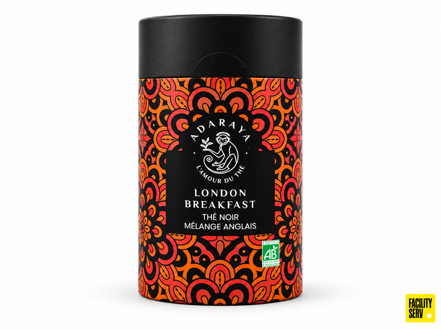 Thé noir bio London Breakfast — Boîte premium 100 g — Adaraya
