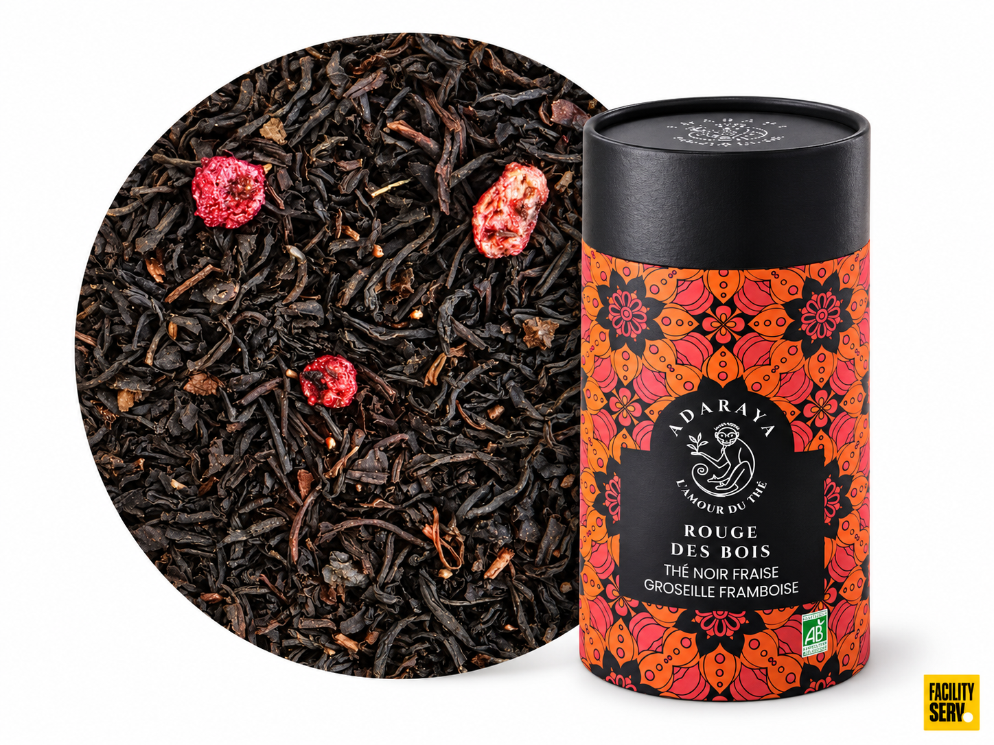 Thé noir bio Rouge des Bois — Boîte premium 100 g — Adaraya