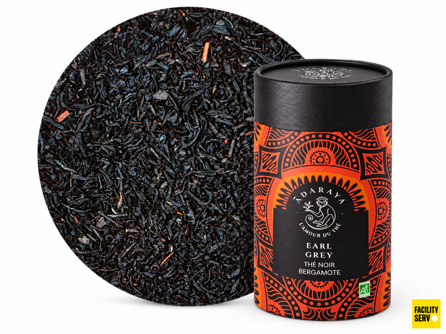 Thé noir Earl Grey bio — Boîte premium 100 g — Adaraya