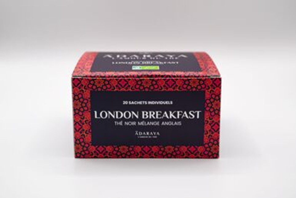Thé noir London Breakfast Boîte de 20 sachets individuels 50G