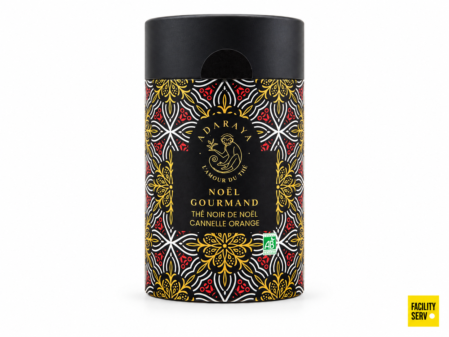 Thé noir Noël Gourmand bio — Boîte premium 100 g — Adaraya
