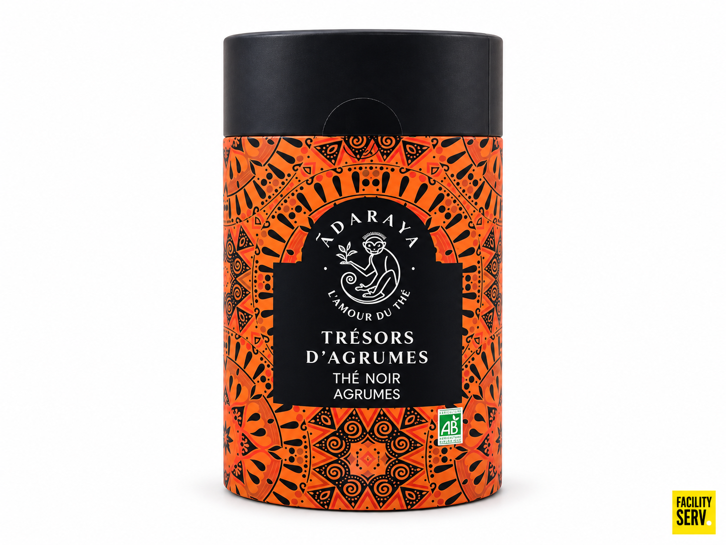 Thé noir Trésors d’Agrumes bio — Boîte premium 100 g — Adaraya