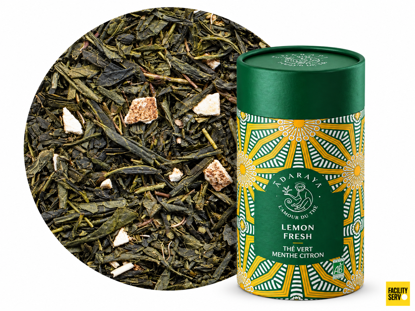 Thé vert bio Lemon Fresh — Boîte premium 100 g — Adaraya