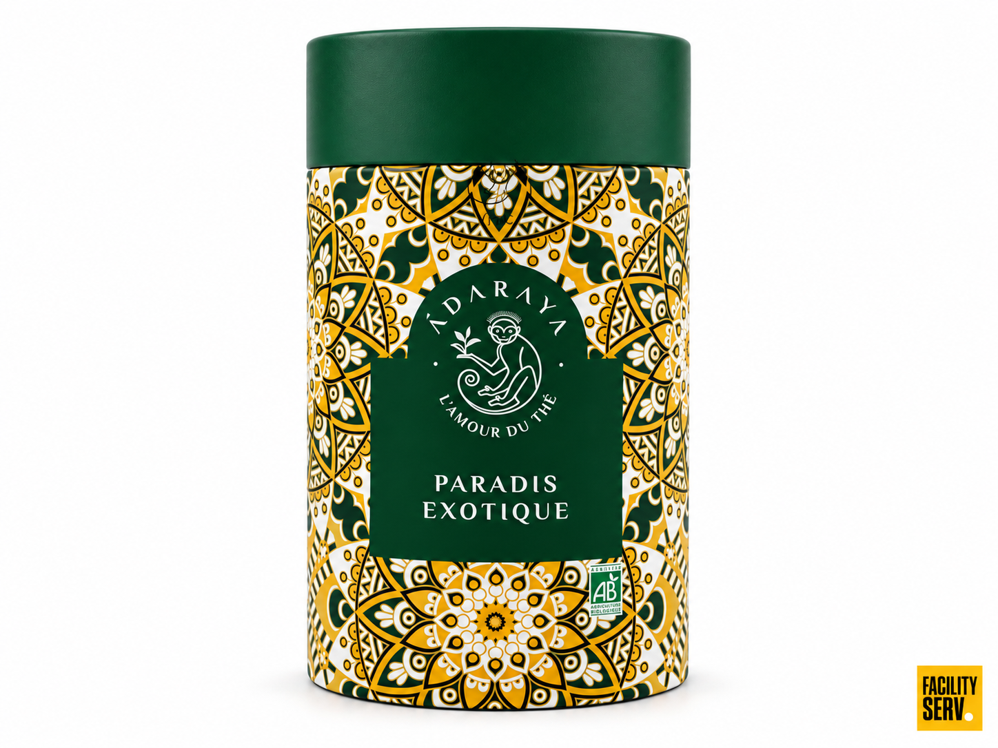 Thé vert Paradis Exotique bio — Boîte premium 100 g — Adaraya