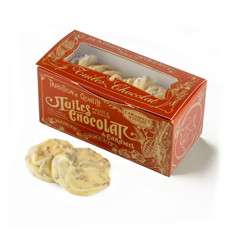 🍫 Tuiles chocolat caramel blanc 170g – La Maison du Biscuit