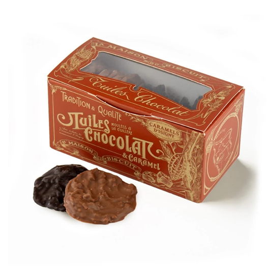 🍫 Tuiles chocolat caramel panaché lait & noir 170g – La Maison du Biscuit