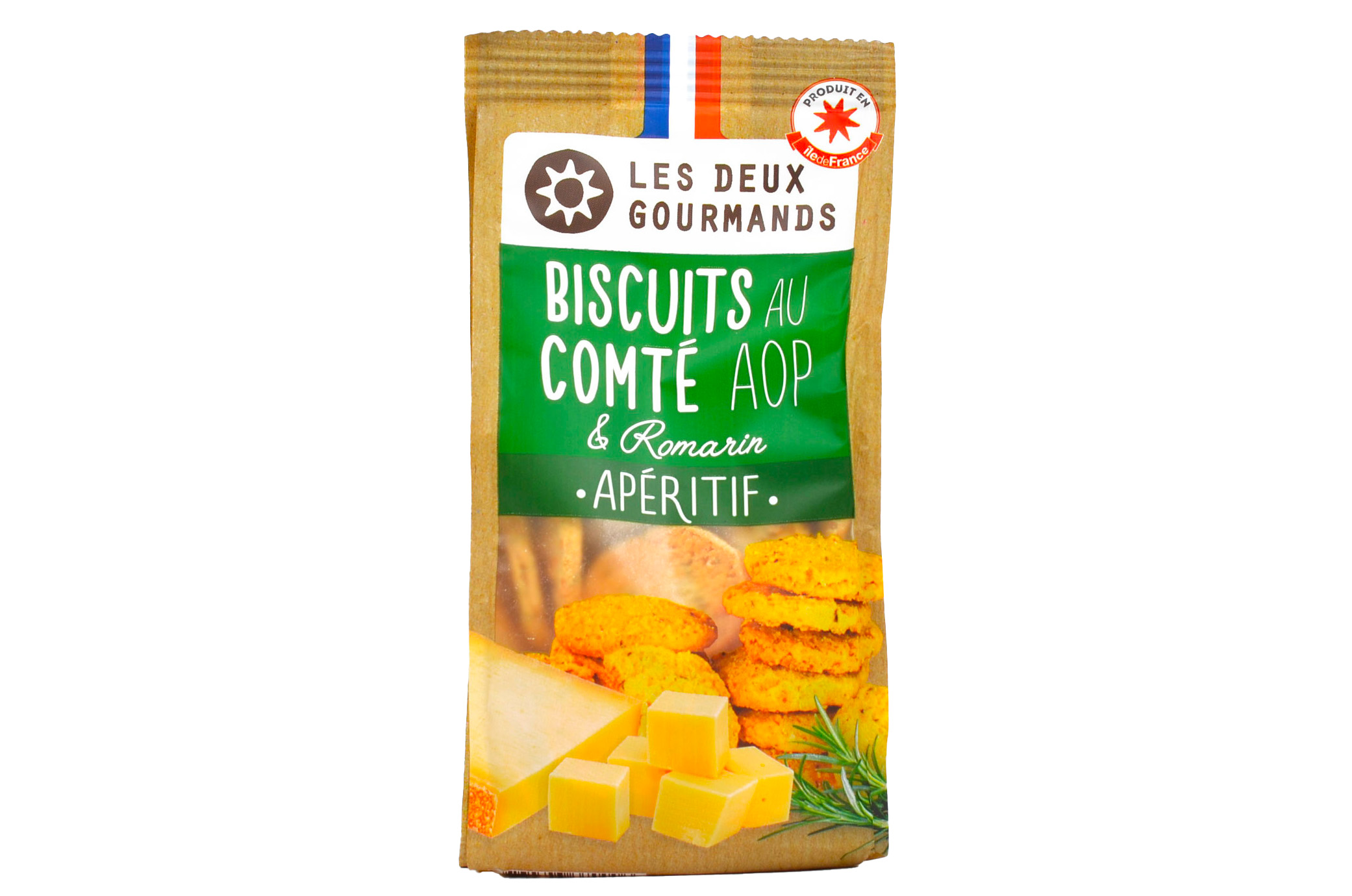 2 GOURMANDS - Biscuits au Comté AOP et Romarin 120g