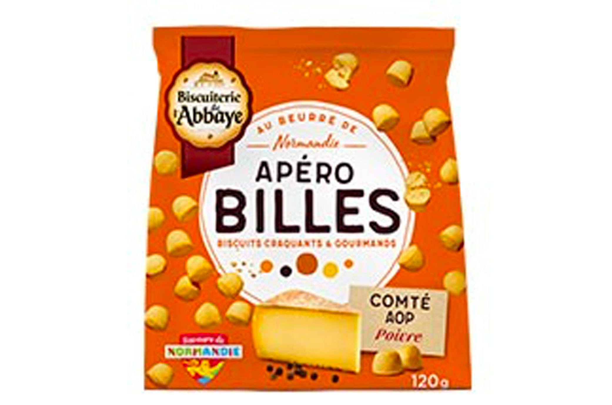 Apéro Billes Comté AOP & Poivre – 120 g – Biscuiterie de l’Abbaye