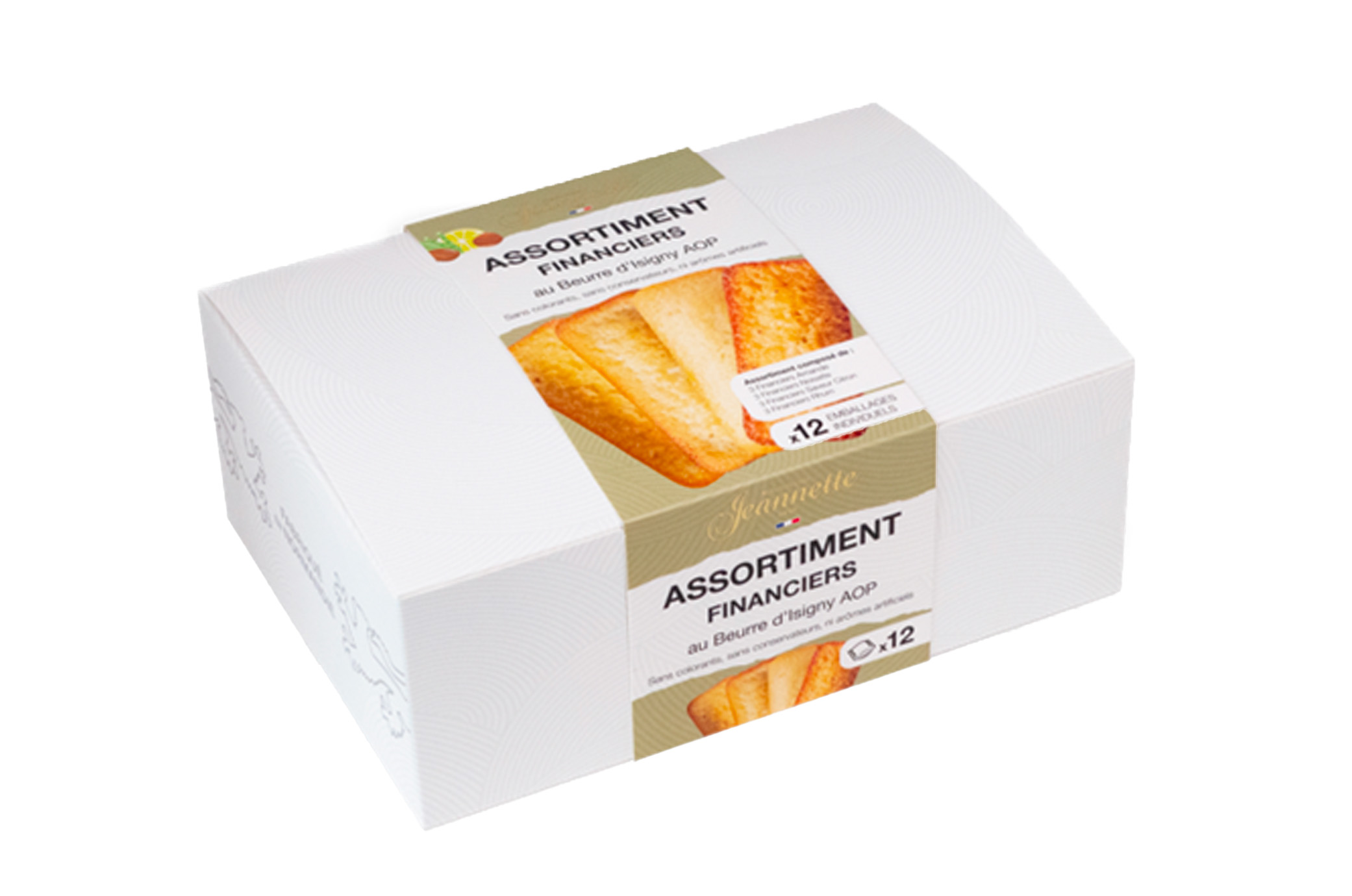 Assortiment de Financiers – Boîte Blanche 300g – Biscuiterie Jeannette
