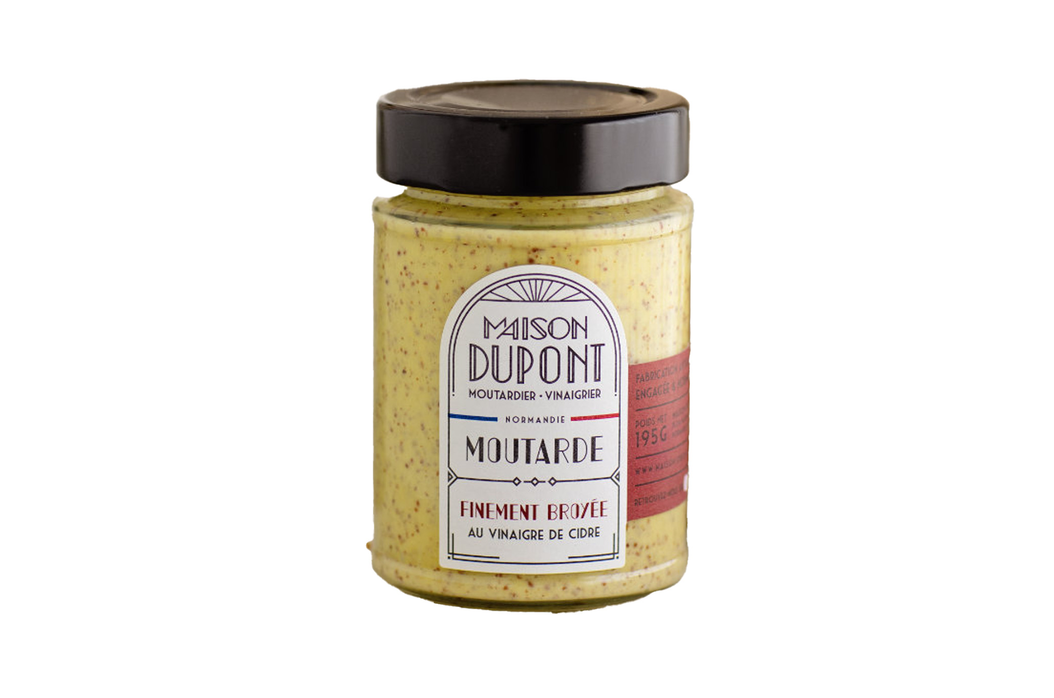 Moutarde finement broyée au vinaigre de cidre 195g Maison Dupont
