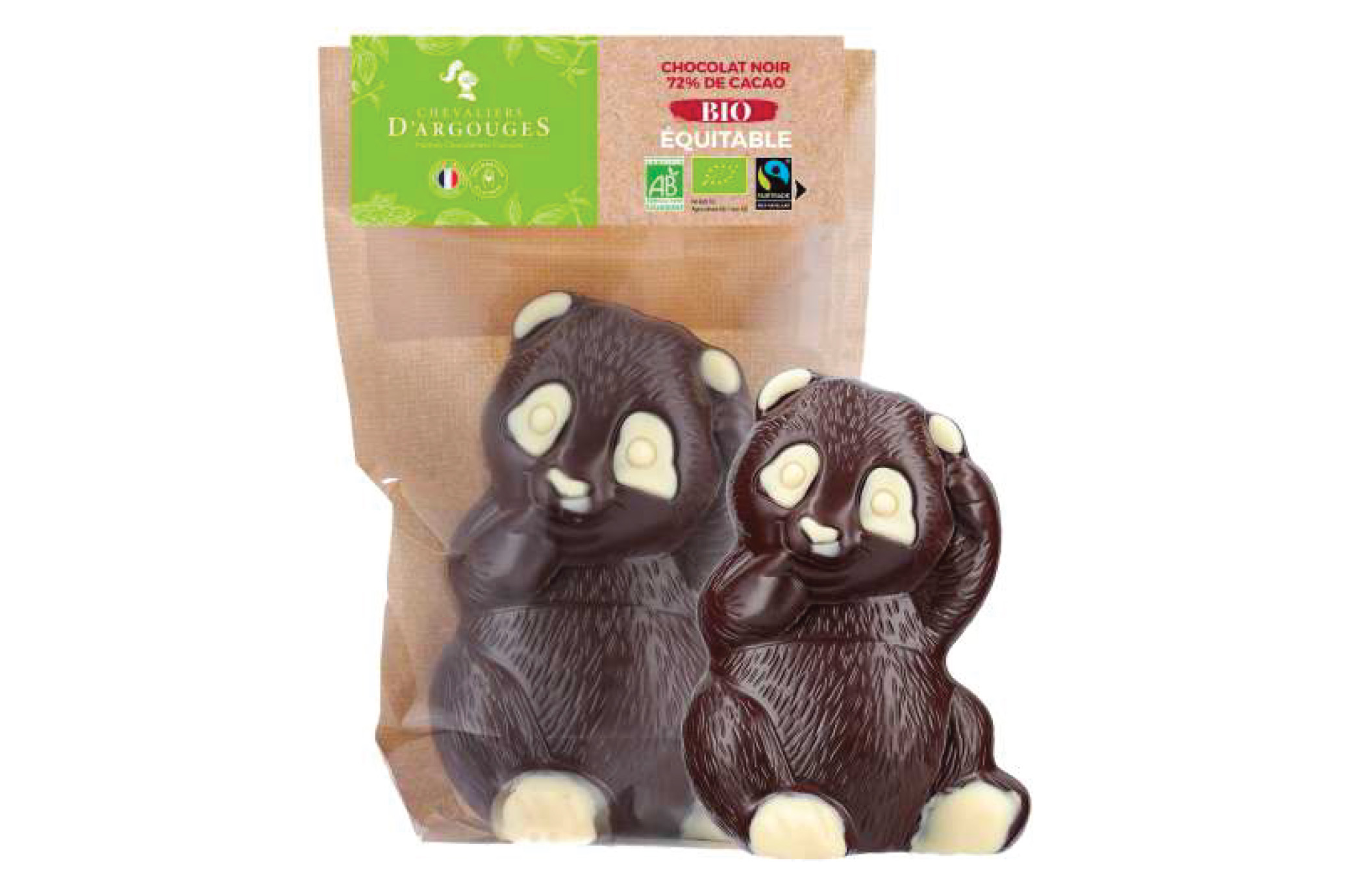 MOULAGE PANDA BIO/EQUITABLE CHOCOLAT NOIR 72% 90G