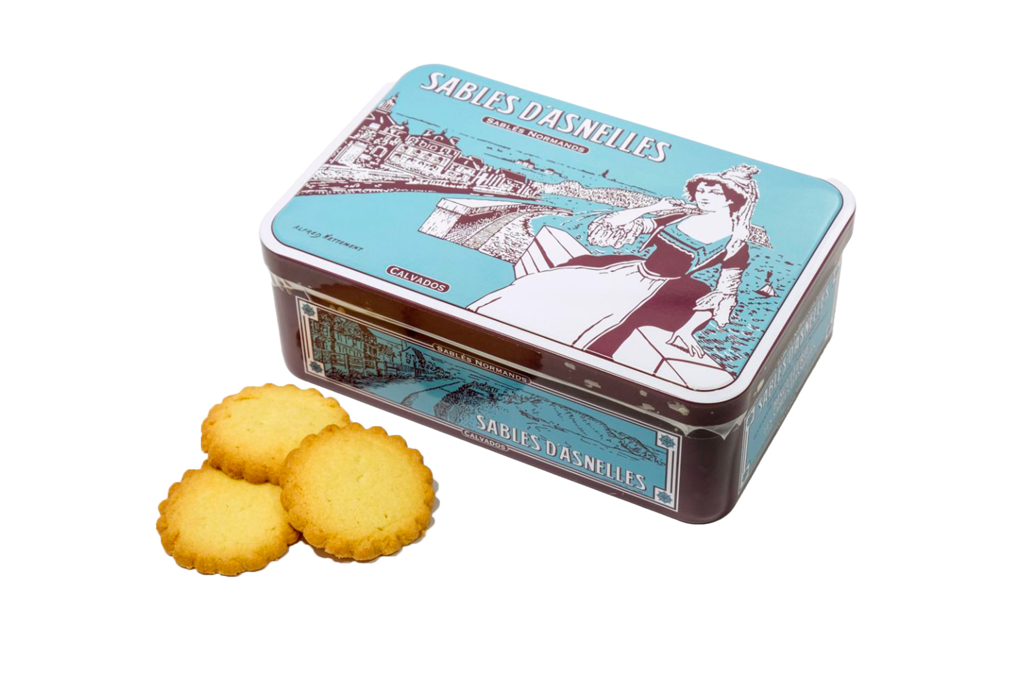 🧈🍪 Boîte Métal “La Normandie” – Sablés Pur Beurre 500g – Les Sablés d’Asnelles
