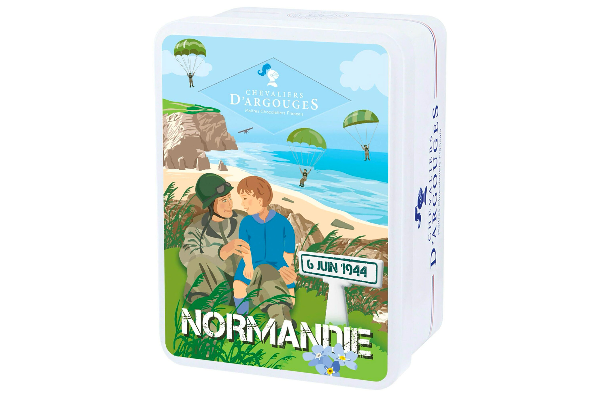 COFFRET 6 JUIN 1944- BOUCHÉES NOISETTE FONDANTES CHOCOLAT LAIT 33% EN PAPILLOTES 100G