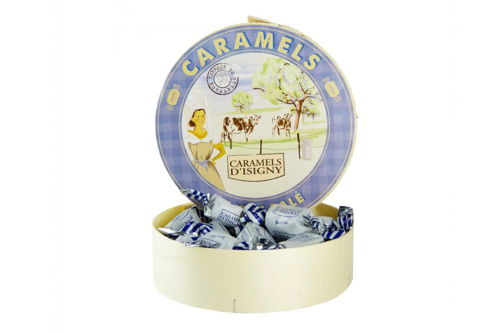 BOÎTE BOIS CARAMELS BEURRE SALE 250G